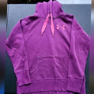 Womens UNDER ARMOUR Charged Cotton Storm Purple Fleece Hoodie Sweatshirt